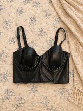 VICTORIA'S SECRET BUSTIER PU & LACE SIZE 34C/C75
